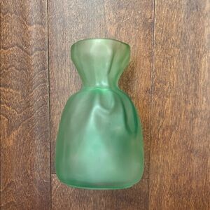 Vintage Sea Glasbruk, Kosta Sweden Frosted Green Vase in Organic Form Art Glass